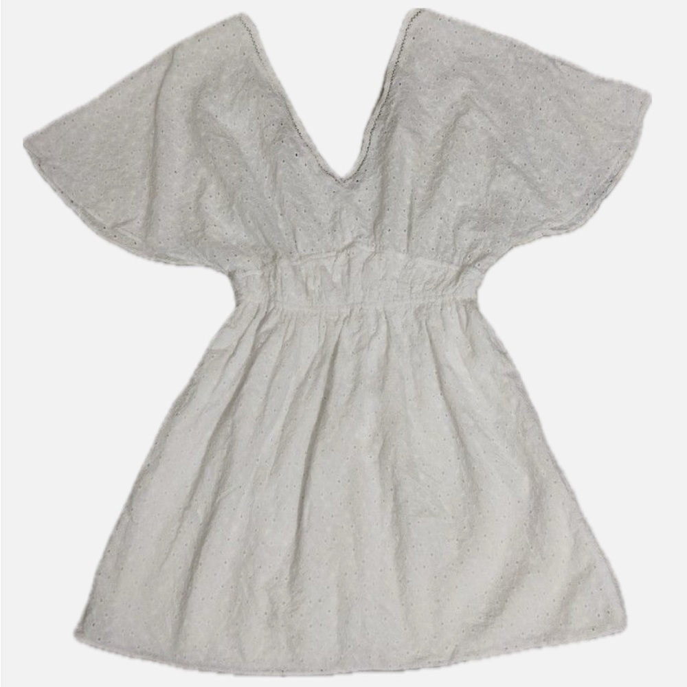 Beach ZARA summer White Eyelet Dress - Picture 4 of 4